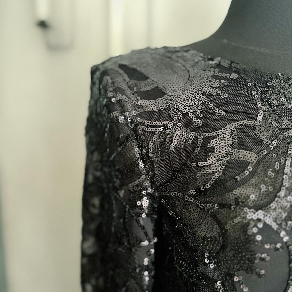Isabella - black lace sequin dress